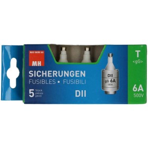 Max Hauri Fusibili DT II, 500V/6A, set da 5 pezzi. Fusibili a cartuccia per una protezione affidabile.