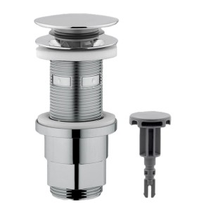 Valvola di scarico universale Diaqua 2in1, cromata, per lavabi con/senza troppopieno, Ø 63mm.