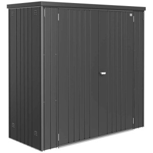 Armoire à outils Biohort taille 190, gris foncé métallisé, pour jardin, terrasse ou garage.