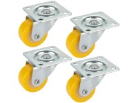 Doerner + Helmer Lenkrollen-Set Polyurethan Gelb Ø 3 cm / Höhe 3,8 cm / 4 Stk.