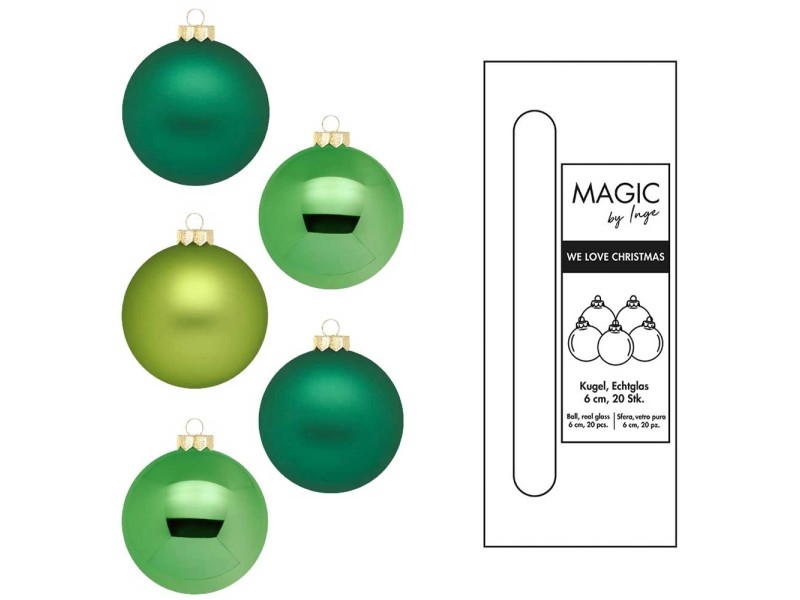 Weihnachtskugel Evergreen Glas Grün Ø 6 cm / 20 Stk. kaufen bei OBI