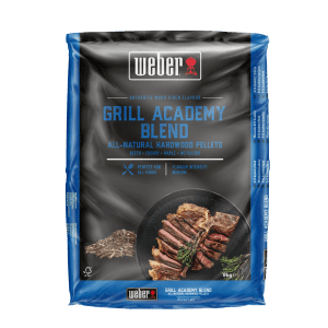 Pellet di legno Weber Grill Academy Blend, 8 kg, per un autentico sapore di legna alla griglia.