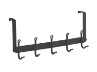 Wenko Türgarderobenleiste Nostalgie mit 5 Haken Stahl Schwarz Breite 37,5 cm