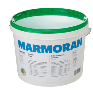 Seau d'enduit écologique intérieur Marmoran C460, 15 kg, pour enduits minéraux.