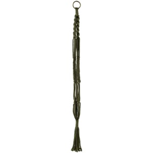 Portapiante macramè verde naturale, 90cm di altezza, per fiori decorativi.