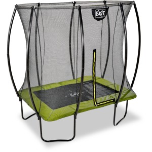 Trampolino rettangolare EXIT Silhouette verde 153x214cm con rete di sicurezza.