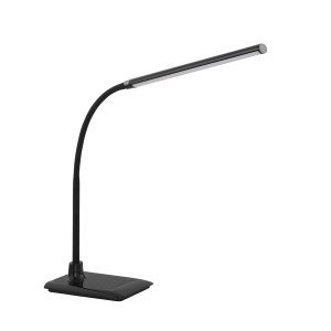 Lampada da tavolo a LED nera Laroa con funzione touch, ideale per la scrivania.