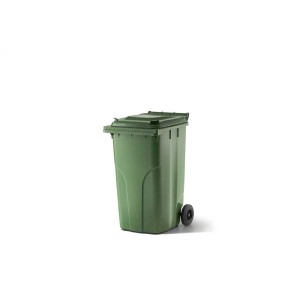 Contenitore Ochsner in plastica verde da 240 l per materiali riciclabili.