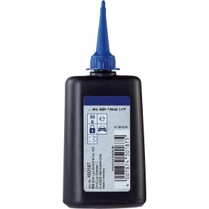 LUX Graphite 30g en flacon plastique avec applicateur bleu pour serrures et charnières.