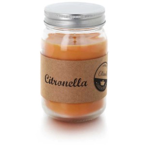 Orangefarbenes Citronella-Glas Balthasar, Duftkerze im Glas (Ø 7,5 cm, Höhe 13 cm).