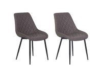 Beliani Chaise de salle à manger Maribel similicuir Marron foncé 2 pcs