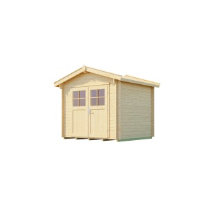 Casetta da giardino in legno Weka non trattato con tetto a due falde e doppia porta, 250x284 cm.
