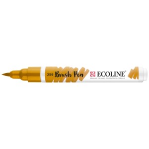 Ecoline Brushpen in Sandgelb, ein einzelner Stift für kreatives Gestalten.
