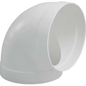 Curva a 90° Marley per sistema tubi tondi 125, plastica bianca.