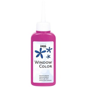 Kreul Window Color Fensterfarbe in Pink, 80ml Flasche für kreative Fensterbilder.