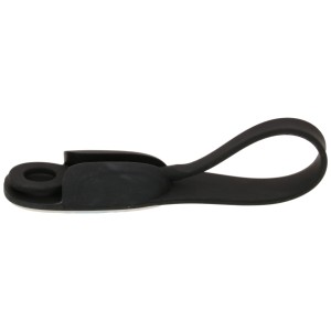 Schwarzes, selbstklebendes Kabelmanagement-Set (2 Stk.) zur Kabelbündelung.