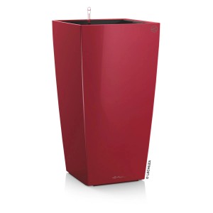 Ensemble de jardinière Lechuza Cubico, rouge écarlate, hauteur 56,5 cm. Pour intérieur et extérieur.