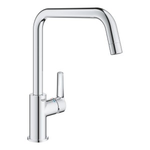 Miscelatore monocomando cromato Grohe QuickFix Start per lavello cucina con bocca a U.