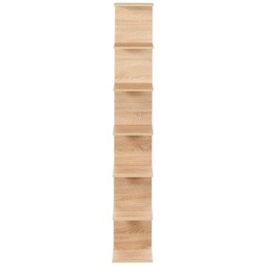 Étagère murale Beliani Eston, panneau de fibres marron avec 6 étagères ouvertes. Design fin, pour montage mural.