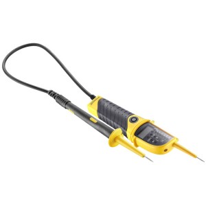 Testeur de tension numérique Technocraft (12-690V) jaune et noir avec câble.