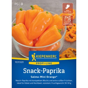 Poivrons Kiepenkerl Salma-Mini Orange : mini poivrons orange dans un saladier en verre.