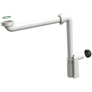 Siphon gain de place Diaqua, blanc, avec raccord de siphon Ø 40 mm pour lavabos.