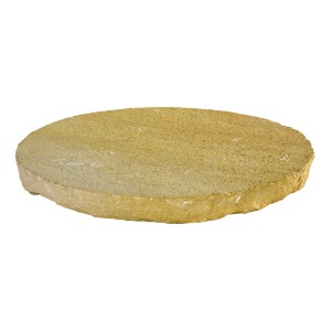 Pas japonais rond en grès Multi-Brown (Ø 30 cm) pour allées de jardin et bordures.