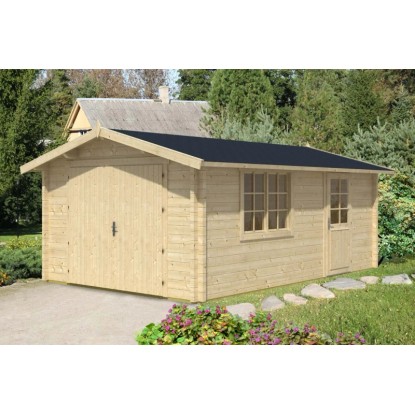 Alpholz Holzgarage Modell A-70 ISO Fichte Natur B 400 cm X T 598 cm