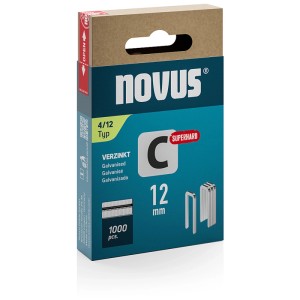 Novus Klammern C 4, Stahl, 12mm, 1000 Stk. Packung, geeignet für Feindrahtklammern.
