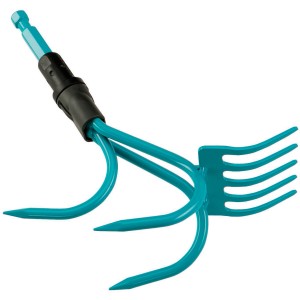Gardena Combisystem 2in1 coltivatore e rastrello, blu, per giardinaggio nell'aiuola.