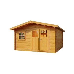 Casetta da giardino in legno Valeria-28, 428x427 cm, con doppia porta e finestra