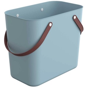 Rotho Multibag Albula Classic azzurro chiaro, 25 litri, con manici marroni.