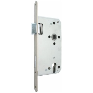 Serrure à mortaiser Alpertec PZW en acier inoxydable satiné. Serrure de porte robuste pour cylindre.