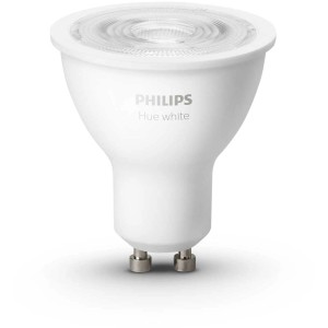 Philips Hue White GU10 LED-Lampe, matt, für stimmungsvolles, warmweisses Licht.