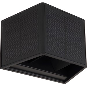 Lampada solare a LED Globo nera per parete, 15,4x9,9x9,6cm. Direzione della luce su e giù.