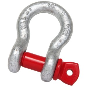 Conacord Schäkel, geschweift, 22 mm, Stahl verzinkt, mit rotem Bolzen für sichere Lasten.