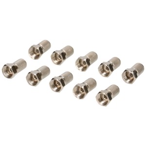 Lot de 10 connecteurs F Schwaiger (7 mm) à visser pour connexion SAT.