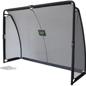 Porta da calcio in acciaio nero EXIT Finta (300x200cm) con rete e sistema di ancoraggio.