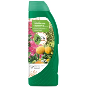 GROW by OBI engrais pour agrumes, bouteille de 500ml pour plantes en pot.