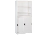Beliani Armadio ufficio Muscovite metallo Bianco (HxLxP) 185 x 90 x 40 cm