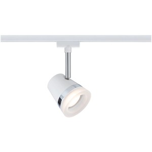 Spot URail Cone, blanc/chrome, pour systèmes de rails, sans ampoule.