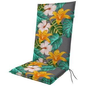 Coussin de chaise haute Doppler Living D.5701 à motif floral, 48x119cm. Coussin de chaise de jardin au design coloré.