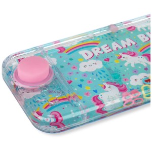 Legami Mini Jeu d'Eau Licorne : Jeu d'eau portable avec motif licorne et deux boutons pour contrôler les anneaux.