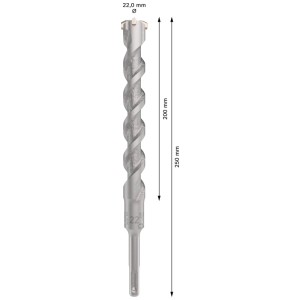 Punta per martello perforatore Bosch Professional PRO SDS plus-5X, 22 x 200 x 250 mm, punta per cemento.