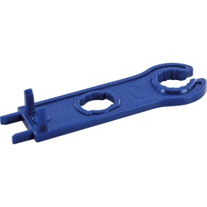 Set di chiavi solari Schwaiger blu per un facile montaggio dei connettori dei pannelli solari.