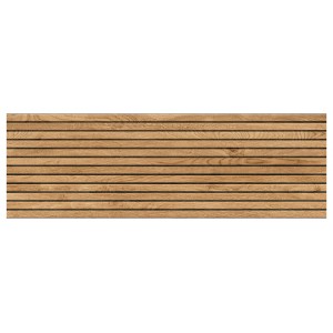 Piastrella da parete Cersanit Oslo Light, beige, effetto legno con struttura a listelli, rettificata.