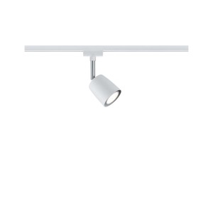 Spot Paulmann URail Cover blanc sans ampoule sur un système de rail.