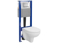 Cersanit Wand-WC-Set B980 mit WC-Sitz/Drückerplatte Chromfarben Cersanit Wand-WC-Set B980 mit WC-Sitz/Drückerplatte Chromfarben