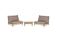 Beliani Lounge-Gruppe Todi Bambusholz Taupe 3-tlg.
