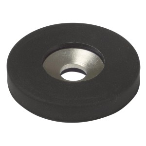 Magnete al neodimio Fix-o-moll con rivestimento in silicone e foro svasato, diametro 4,5 mm.